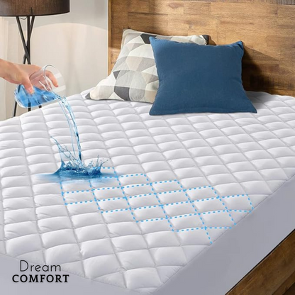 DreamComfort™  Cubre Colchón 2 Plazas y King – Máxima Protección y Comodidad para Tu Colchón