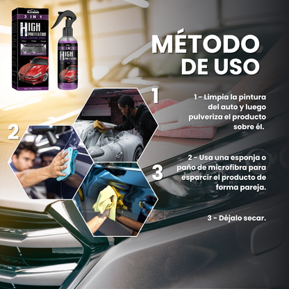 Rayhong - Spray Cerámico 3 en 1 High Protection – Brillo, Protección y Limpieza en Un Solo Paso
