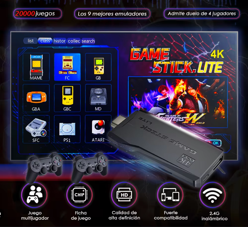 CONSOLA GAMER RETRO CON MÁS DE 20.000 JUEGOS Y 9 EMULADORES